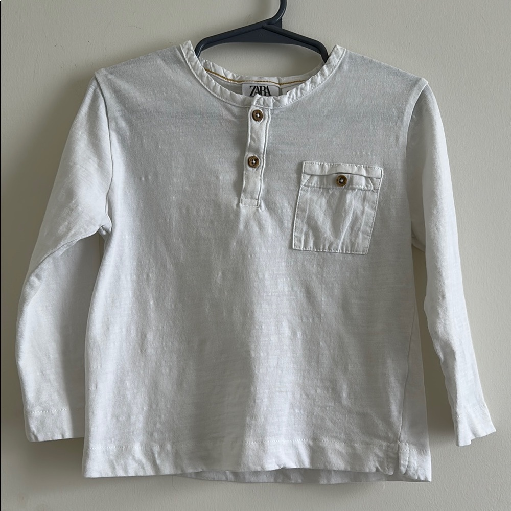Zara Baby White Long Sleeve Shirt